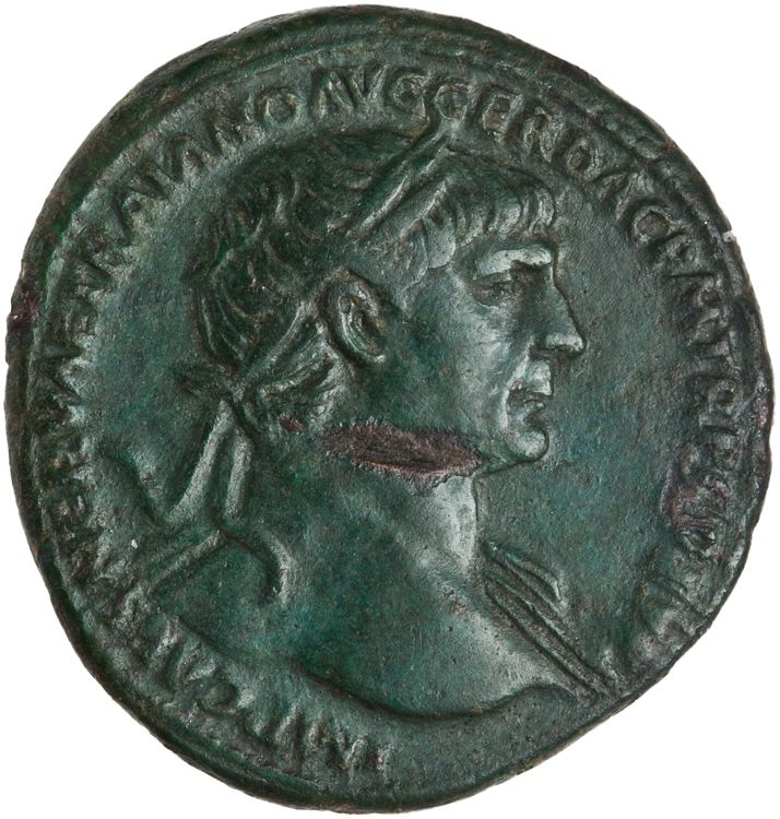 RIC II Trajan 561, obverse, American Numismatic Society (ans)