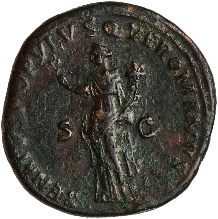 реверс RIC II Trajan 674 (dupondius)