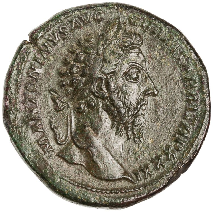 RIC III Marcus Aurelius 1205, obverse, American Numismatic Society (ans)