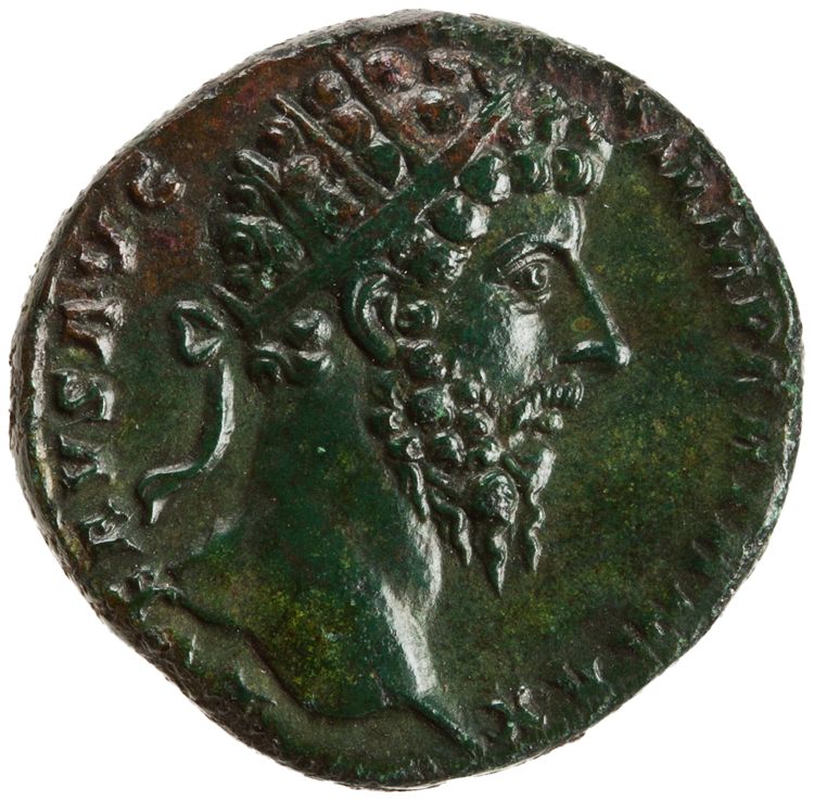 RIC III Marcus Aurelius 1458, obverse, American Numismatic Society (ans)