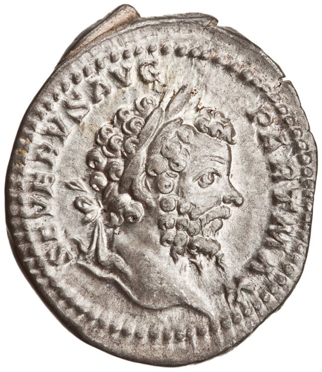 RIC IV Septimius Severus 171A (denarius), obverse, American Numismatic Society (ans)