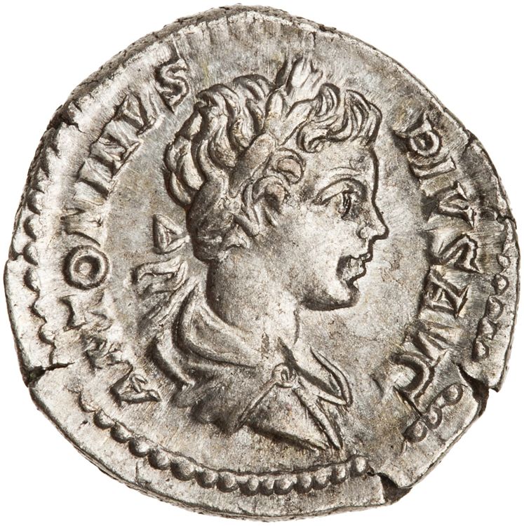 RIC IV Caracalla 130A (denarius), obverse, American Numismatic Society (ans)
