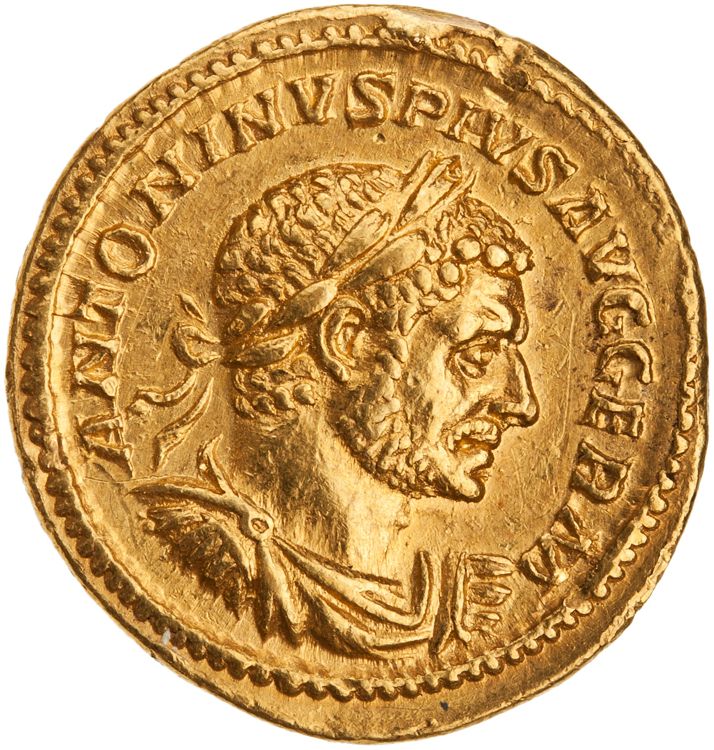 аверс RIC IV Caracalla 265F (aureus)