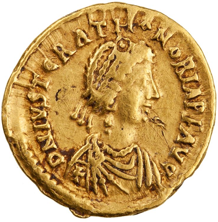 RIC X Valentinian III 2068, аверс, American Numismatic Society (ans)
