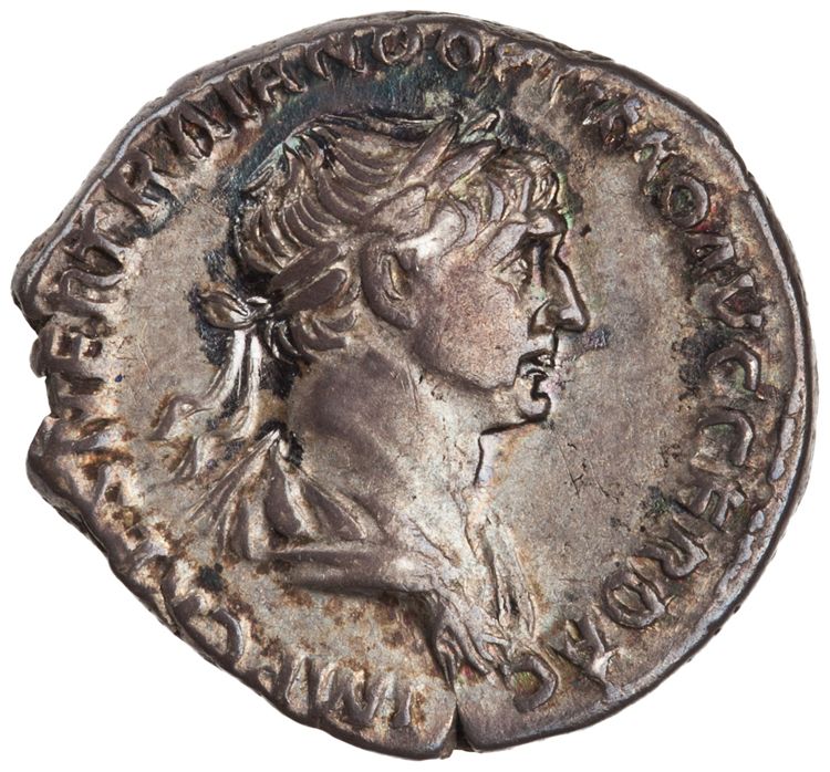 RIC II Trajan 318 (denarius), obverse, American Numismatic Society (ans)