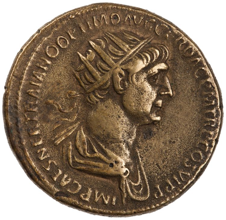 RIC II Trajan 674 (dupondius), аверс, American Numismatic Society (ans)