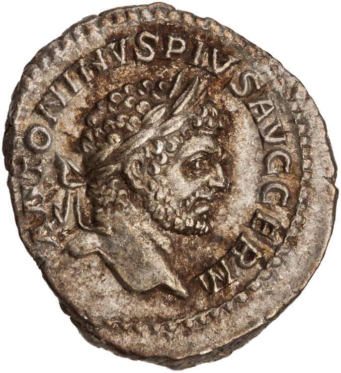 RIC IV Caracalla 275A (denarius), obverse, American Numismatic Society (ans)