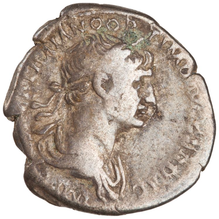 RIC II Trajan 358 (denarius), obverse, American Numismatic Society (ans)