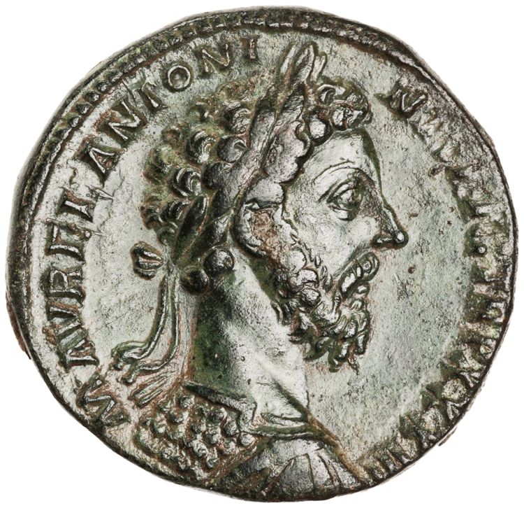 RIC III Marcus Aurelius 1240, obverse, American Numismatic Society (ans)