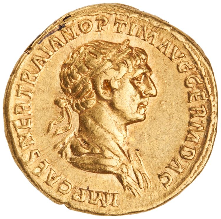obverse RIC II Trajan 326 (aureus)