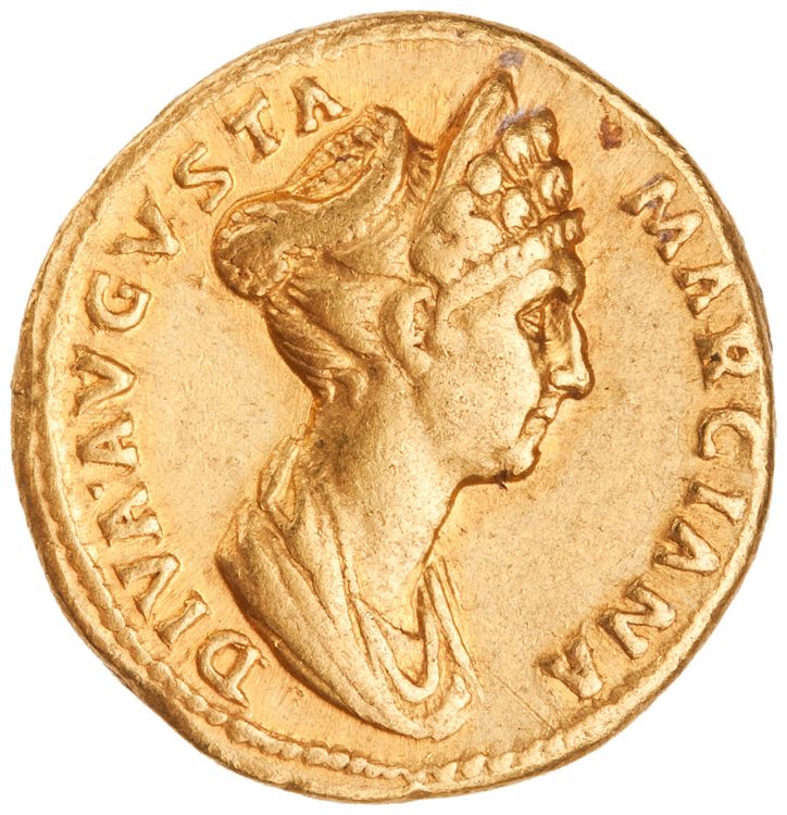 RIC II Trajan 743 (aureus), obverse, American Numismatic Society (ans)