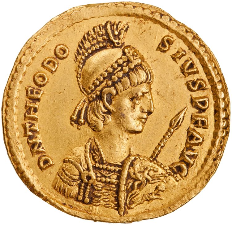 RIC X Theodosius II (East) 207, аверс, American Numismatic Society (ans)