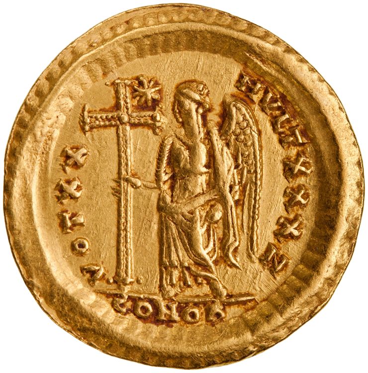 RIC X Theodosius II (East) 228, реверс, American Numismatic Society (ans)