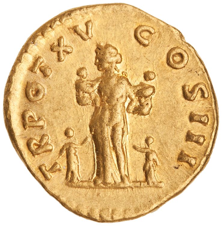 реверс RIC III Antoninus Pius 490 (aureus)