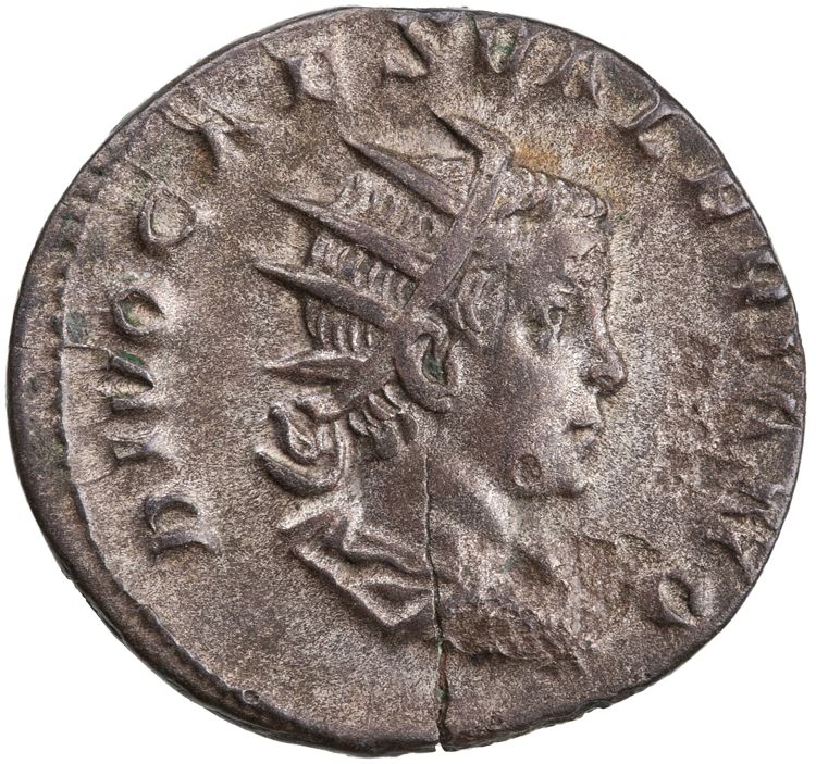 RIC V Valerian II 27a, obverse, American Numismatic Society (ans)