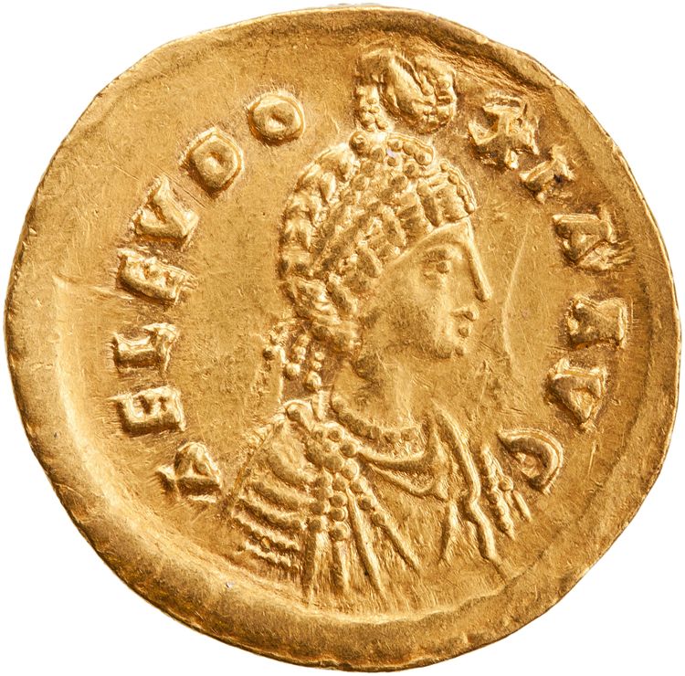 RIC X Theodosius II (East) 328, аверс, American Numismatic Society (ans)