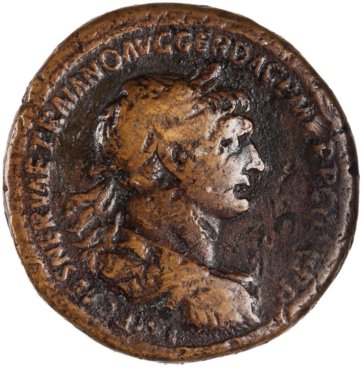 аверс RIC II Trajan 536 (sestertius)