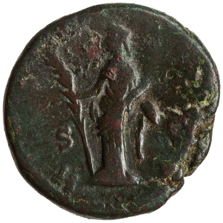 RIC III Commodus 678 (as), reverse, American Numismatic Society (ans)