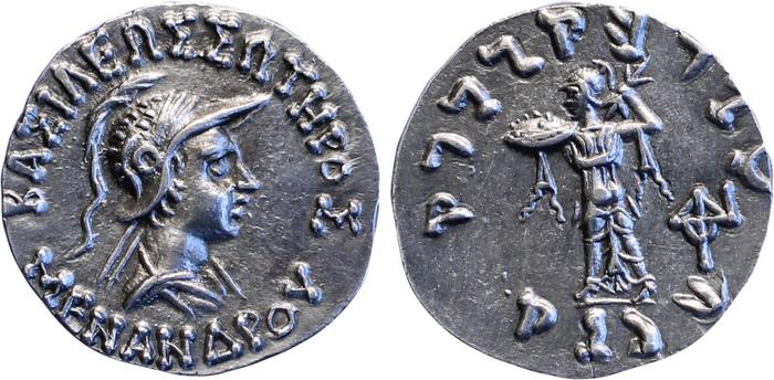 Menander I of Bactria rev