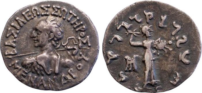 Menander I of Bactria rev