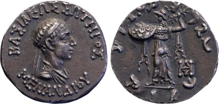 Bactrian and Indo-Greek Coinage Menander I 13.17, bm
