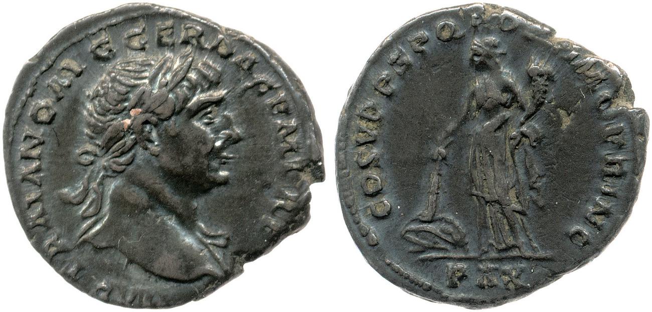 RIC II Trajan 102, obverse, bm