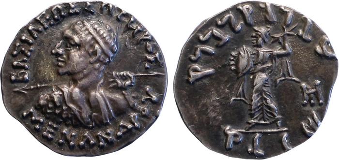Menander I of Bactria rev