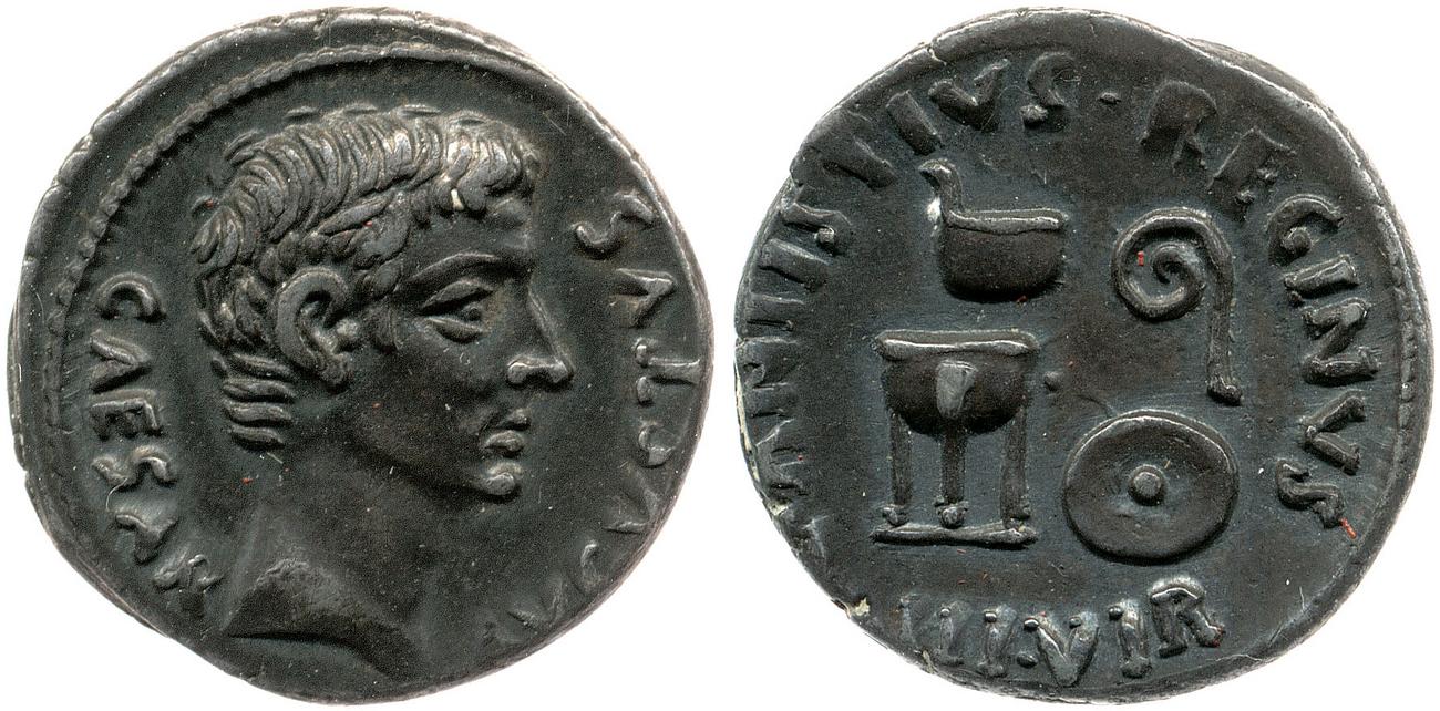 RIC I (second edition) Augustus 410, аверс, bm