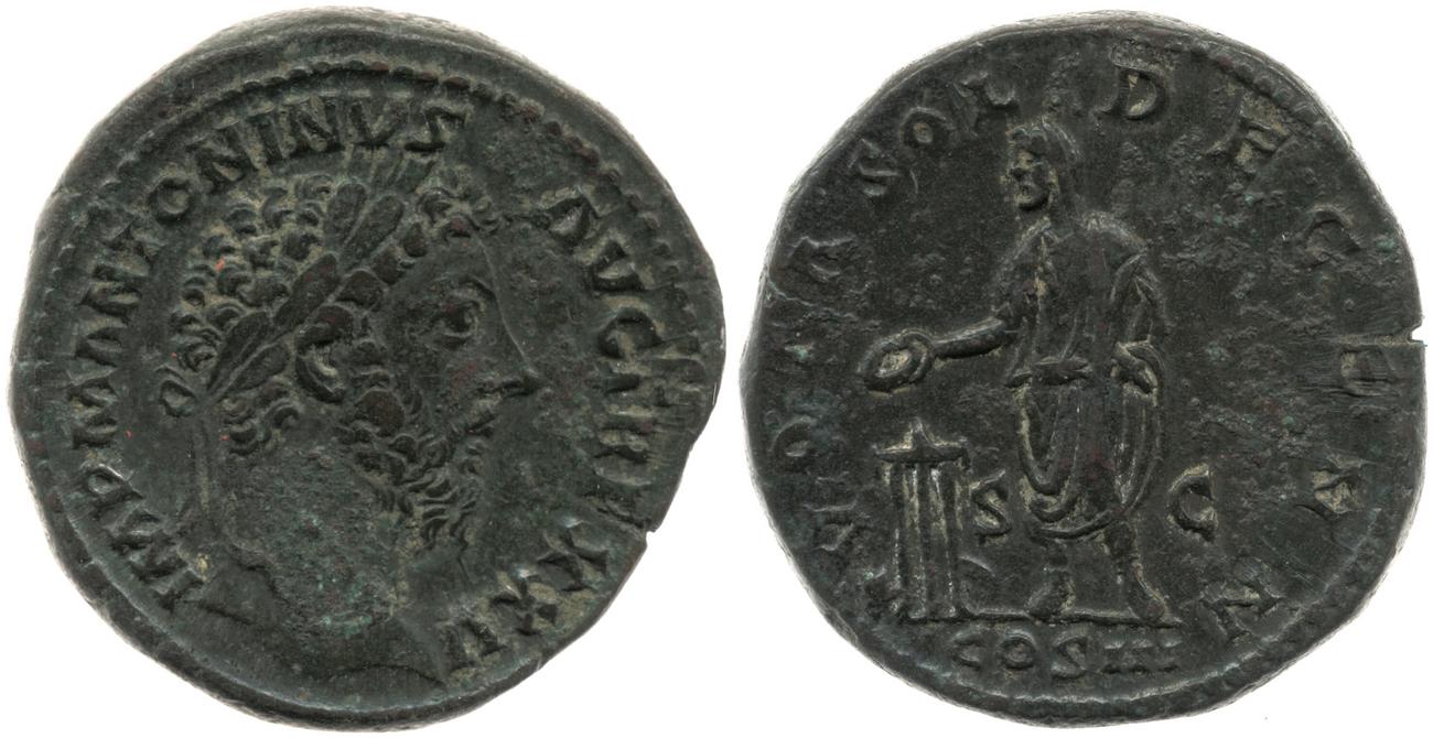 аверс RIC III Marcus Aurelius 1014