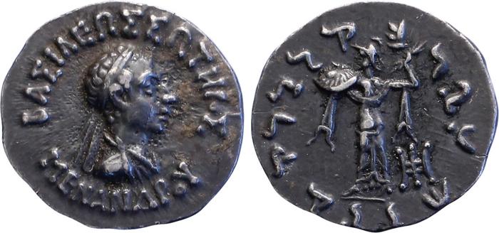 Menander I of Bactria rev