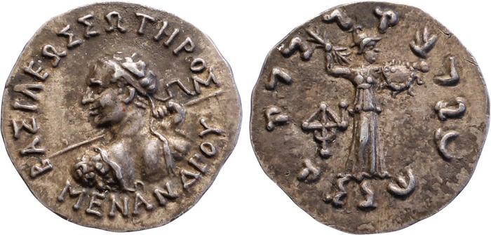 Menander I of Bactria rev