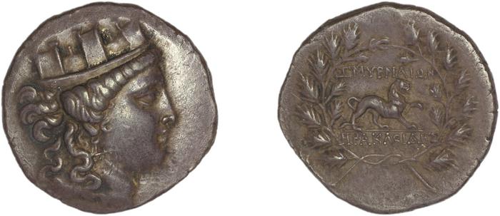 Smyrna Milne 1914 Series 2 tetradrachms, реверс, bm