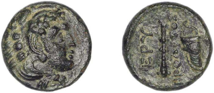 Erythrae Kinns 1980 Period II.2, AE 5, реверс, bm