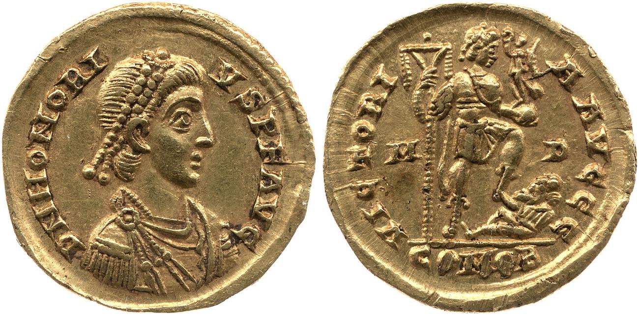 RIC X Honorius 1206, аверс, bm