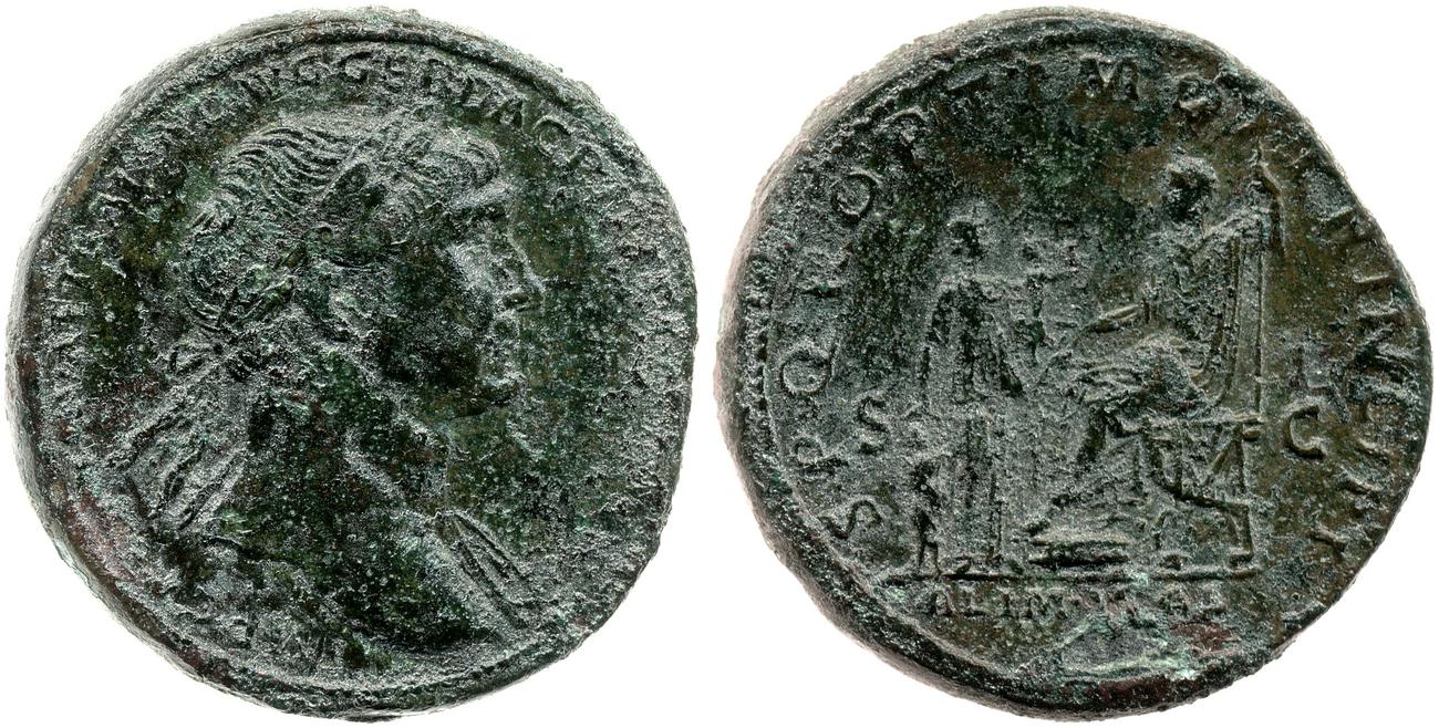 RIC II Trajan 461, аверс, Британский музей