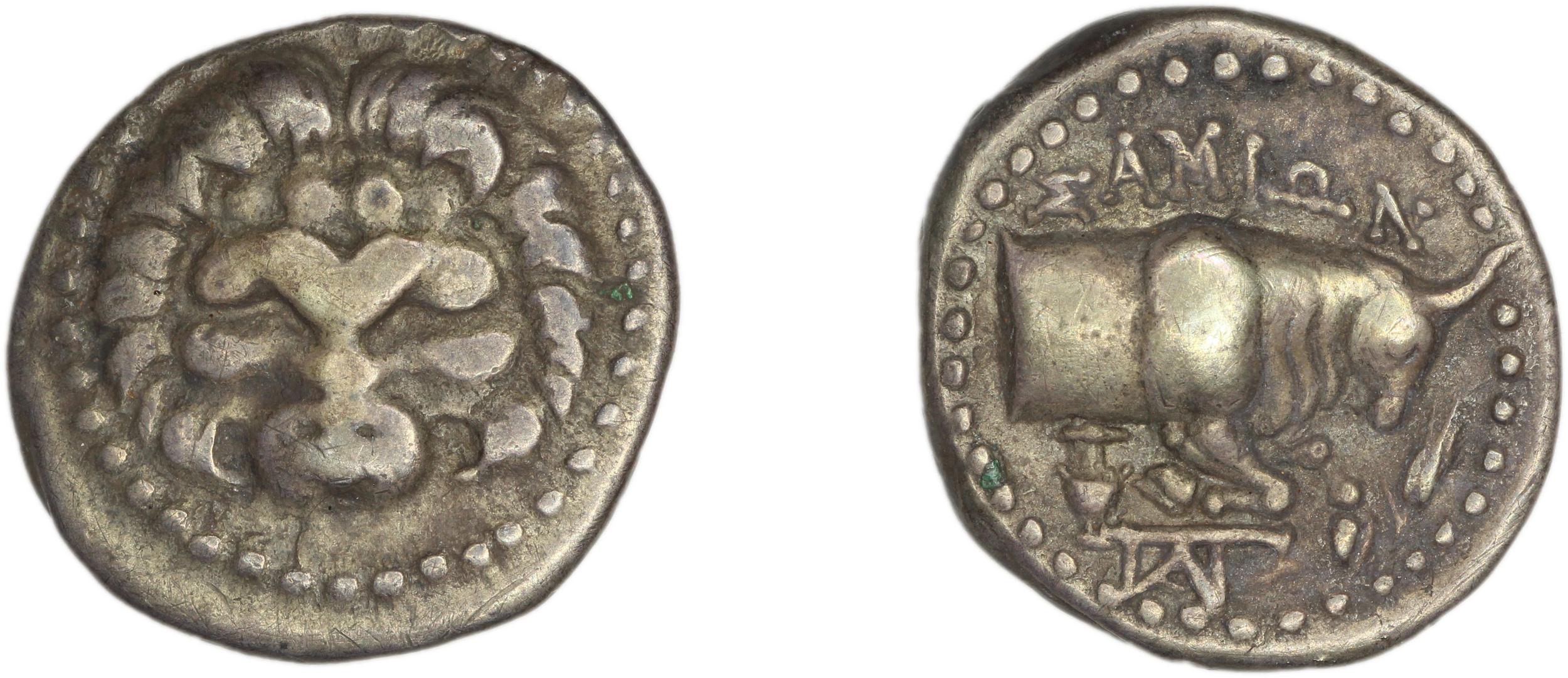 Samos Barron 1966 Last silver tetrobols, аверс, bm