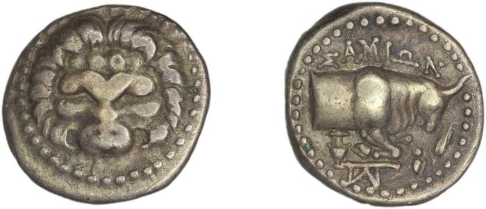 Samos Barron 1966 Last silver tetrobols, реверс, bm