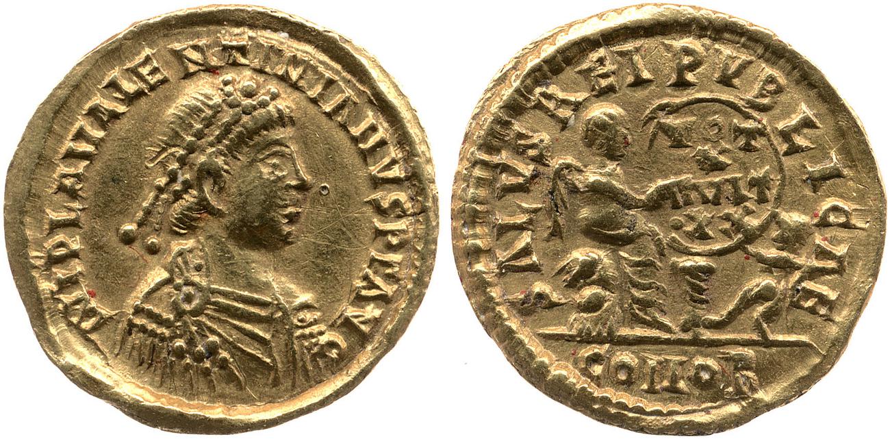 аверс RIC X Valentinian III 2047