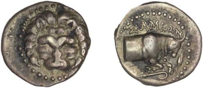 Samos Barron 1966 Last silver tetrobols, реверс, bm