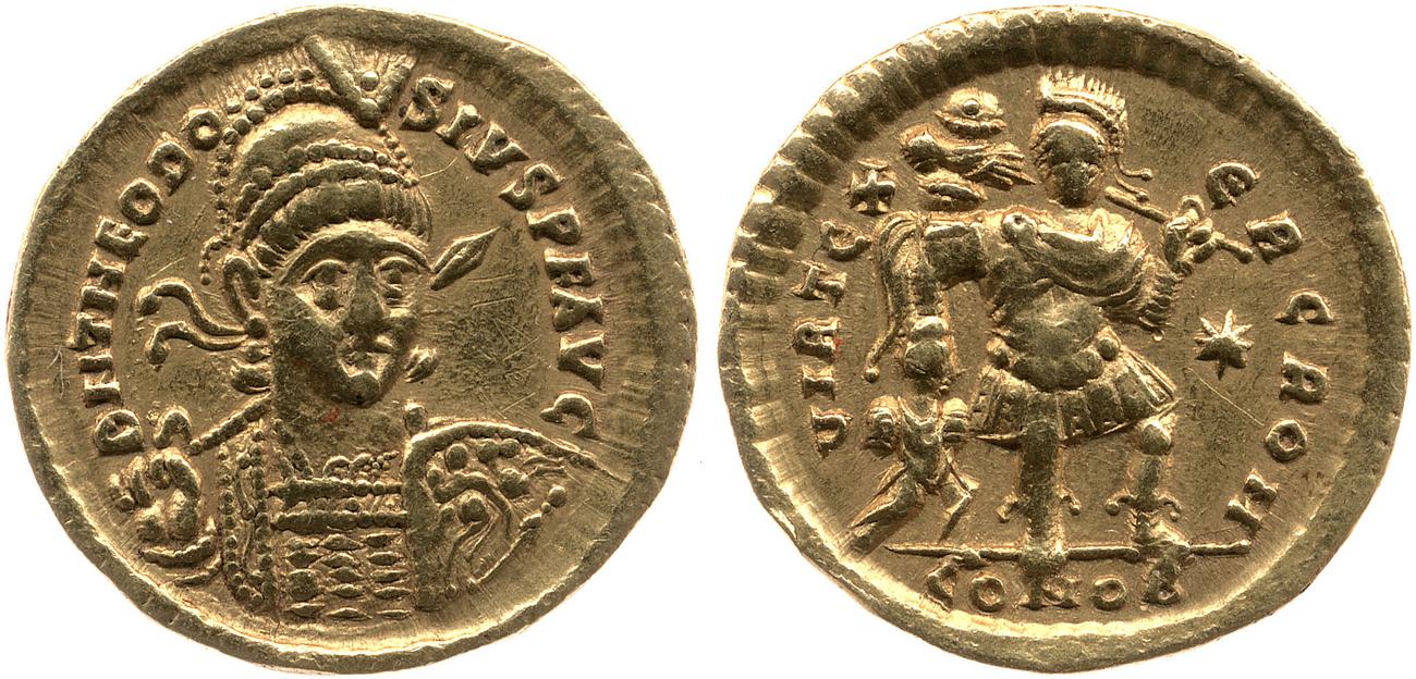 аверс RIC X Theodosius II (East) 282