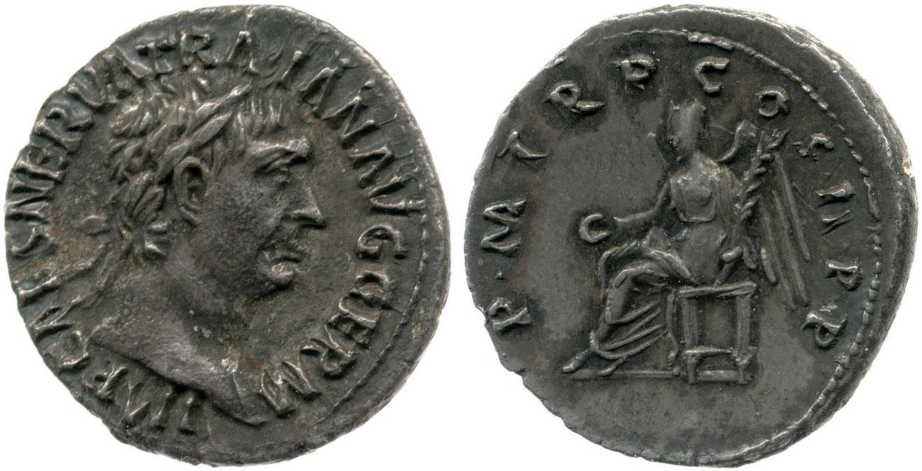 RIC II Trajan 10, obverse, bm