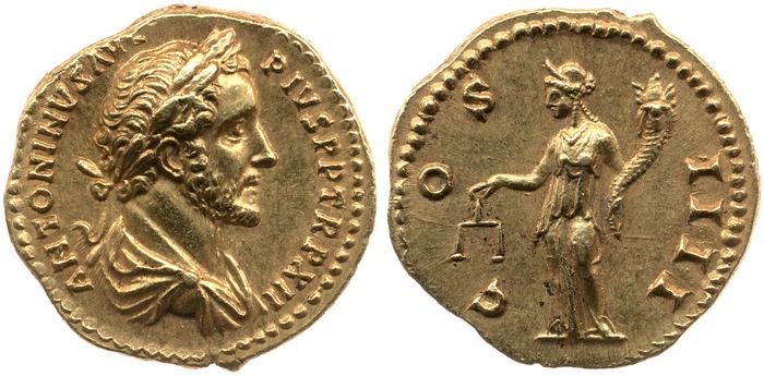 RIC III Antoninus Pius 177f, реверс, Британский музей