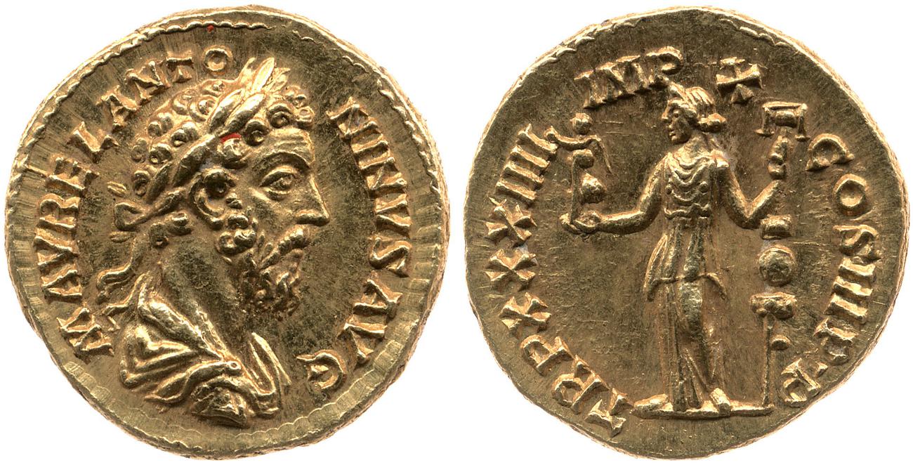 аверс RIC III Marcus Aurelius 410