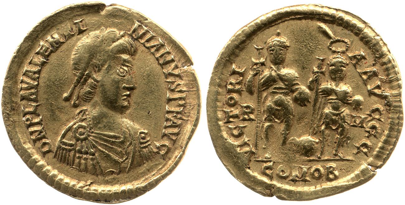 аверс RIC X Valentinian III 2001