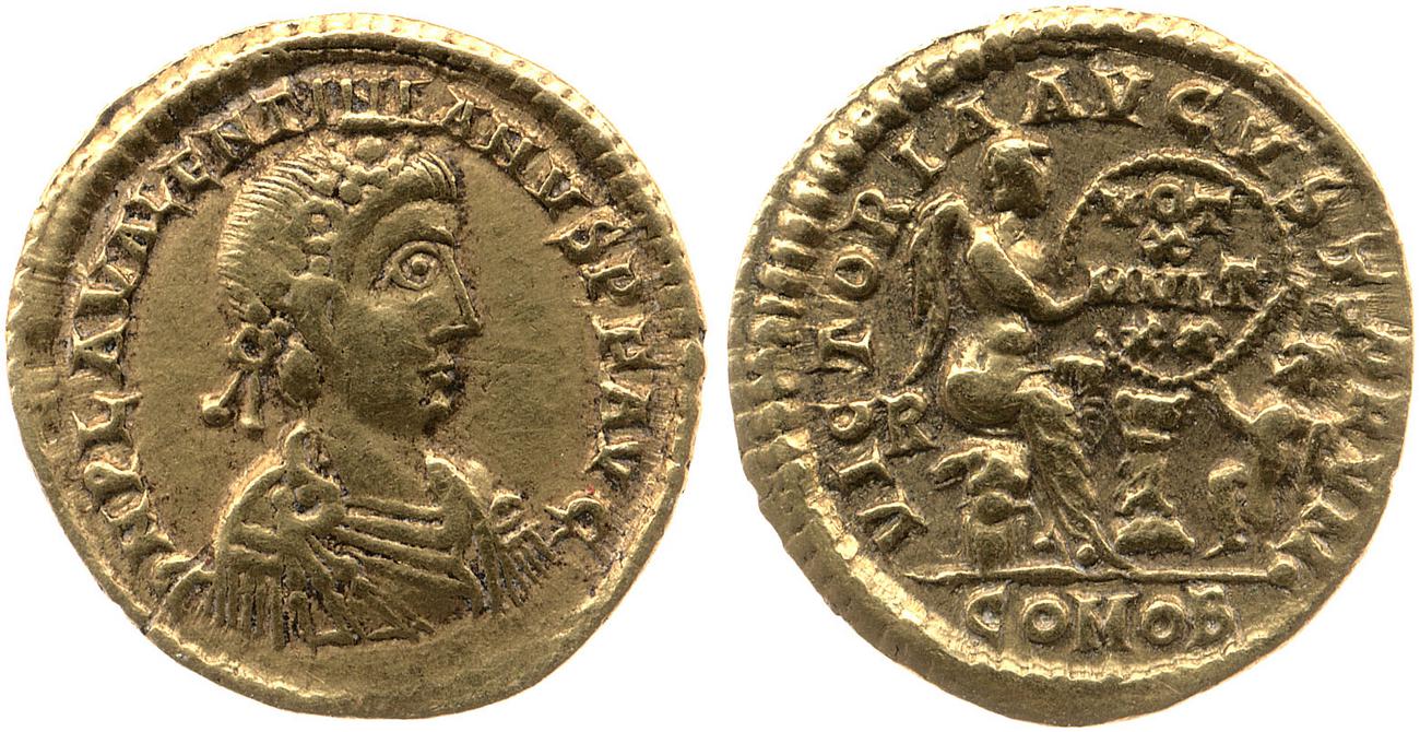 аверс RIC X Valentinian III 2049
