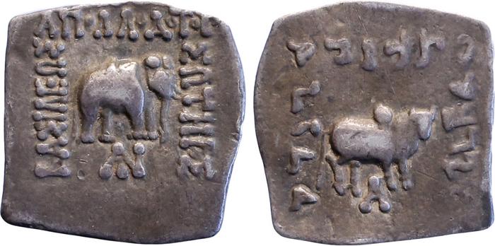 аверс Bactrian and Indo-Greek Coinage Apollodotus I 4.1