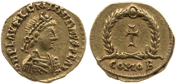 RIC X Valentinian III 2072, реверс, Британский музей