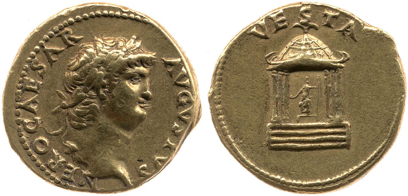 RIC I (second edition) Nero 61, аверс, bm
