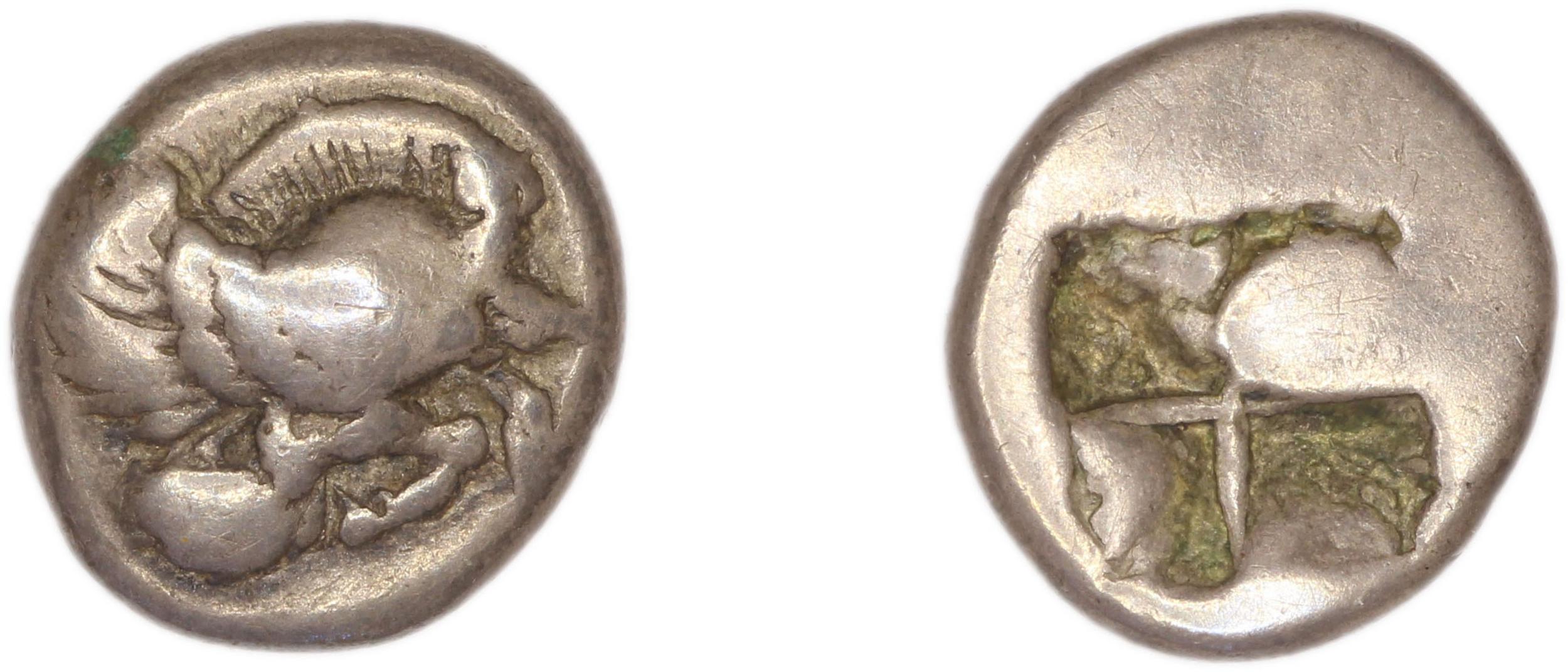 Clazomenae Dengate 1967 II diobols, аверс, Британский музей