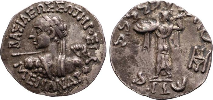 Menander I of Bactria rev